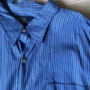 Polo Ralph Lauren Merrin XXL Blue Stripe Long Sleeve Casual Buttondown